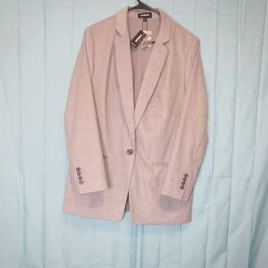 Express Wool-Blend Long Blazer